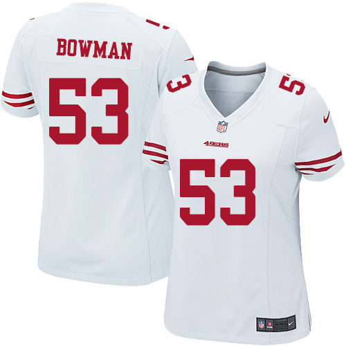 Women's Limited NaVorro Bowman Nike Jersey White Road - #53 NFL San Francisco 49ers